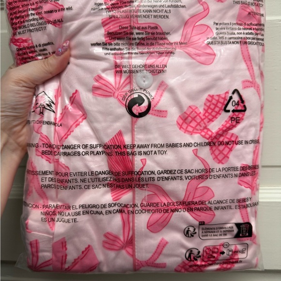 Pink Bow Print Pajama Set - Picture 3 of 4